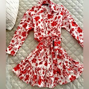 New with tags Zara red and white floral dress, size xs